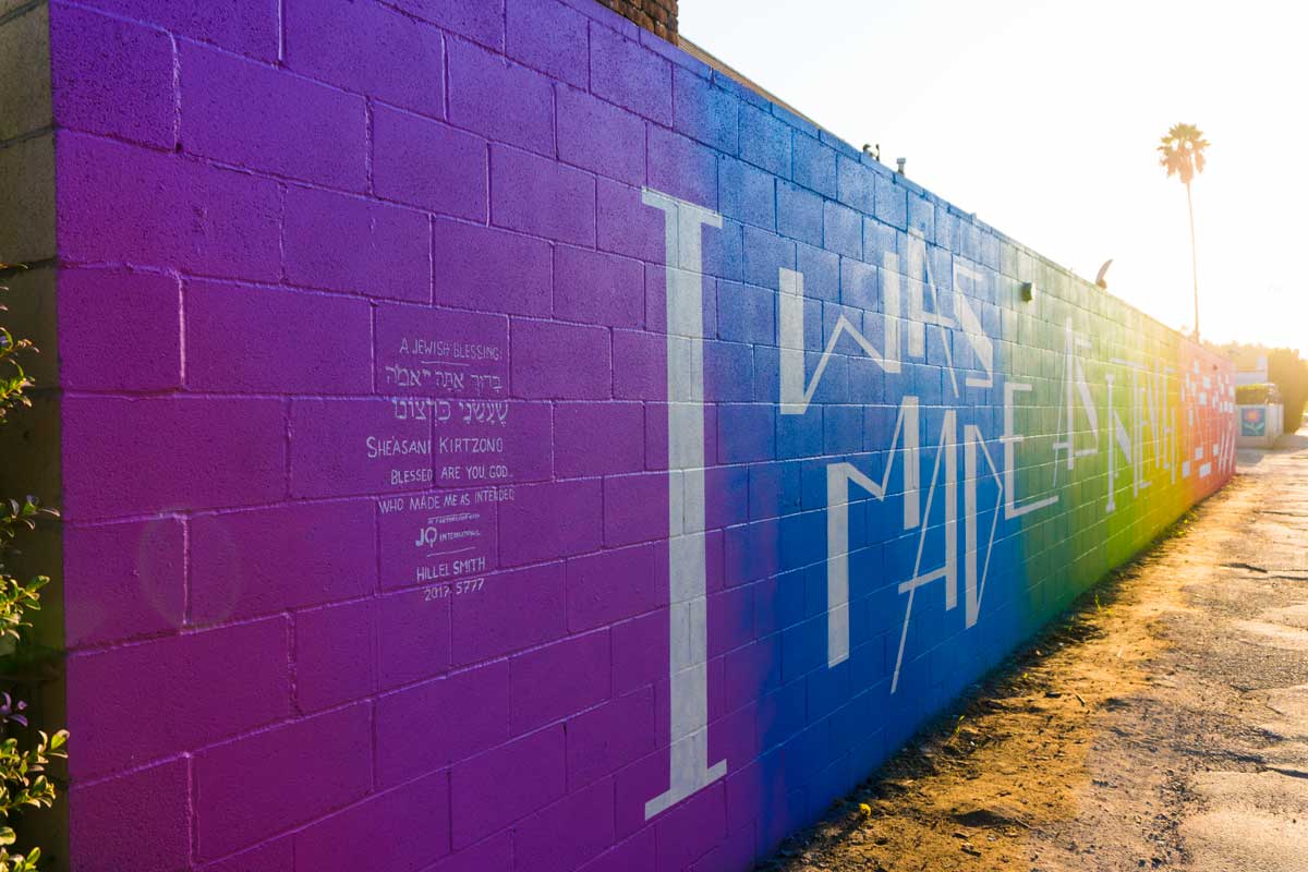 I was made as intended rainbow pride mural